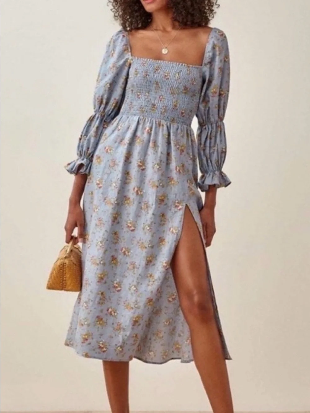 Reformation Hyland Linen Midi Dress M EUC - Picture 1 of 9